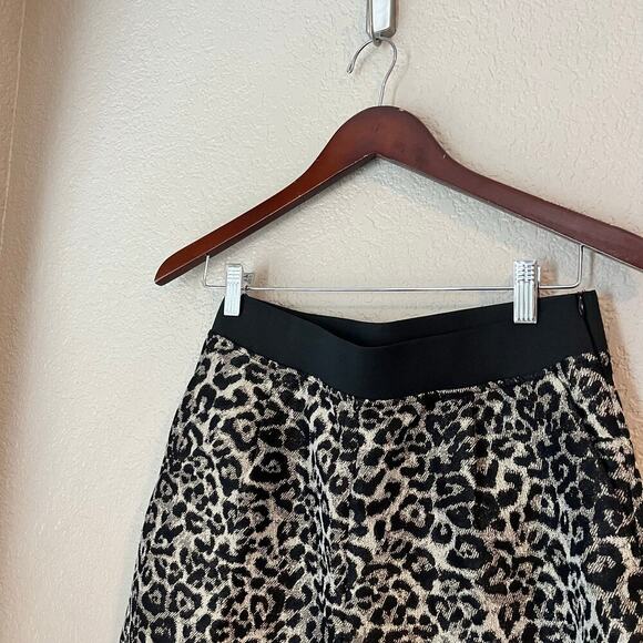 All Saints Jemi Leppo Trouser Wide Leg Cropped Metallic Animal Print Pants 6 - Picture 3 of 7